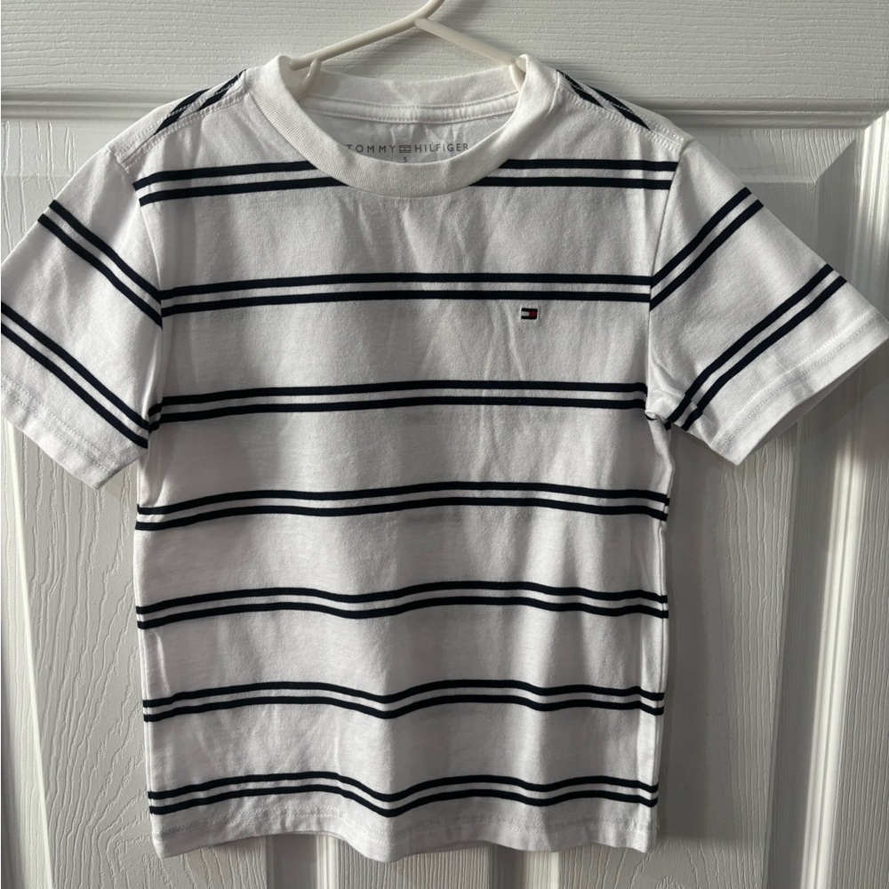 Tommy Hilfiger Kids White Striped T-Shirt